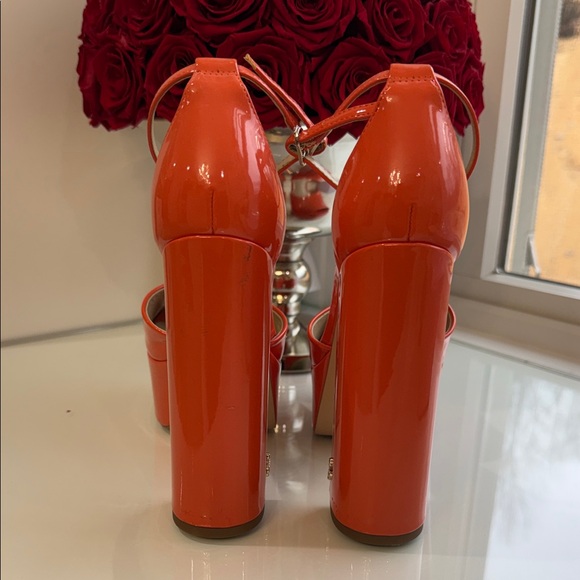Sam Edelman Vibrant Orange Platform Sandals - Picture 4 of 4
